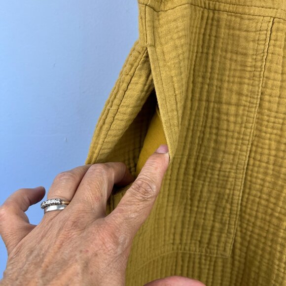 Madewell Lightspun Pull-On Mid-Rise Joggers Size L Crinkle‎ Waffle Earthen Gold - Picture 6 of 11